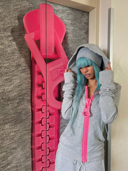 Oversized Y2K Zipper Hoodie - Retro Harajuku Hip-Hop Streetwear Sweatshirt