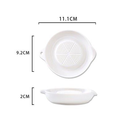 Ceramic Ginger & Garlic Grater Tool – Portable White Porcelain Hand Grinder for Kitchen Use, Ginger, Garlic & Vegetable Mashing