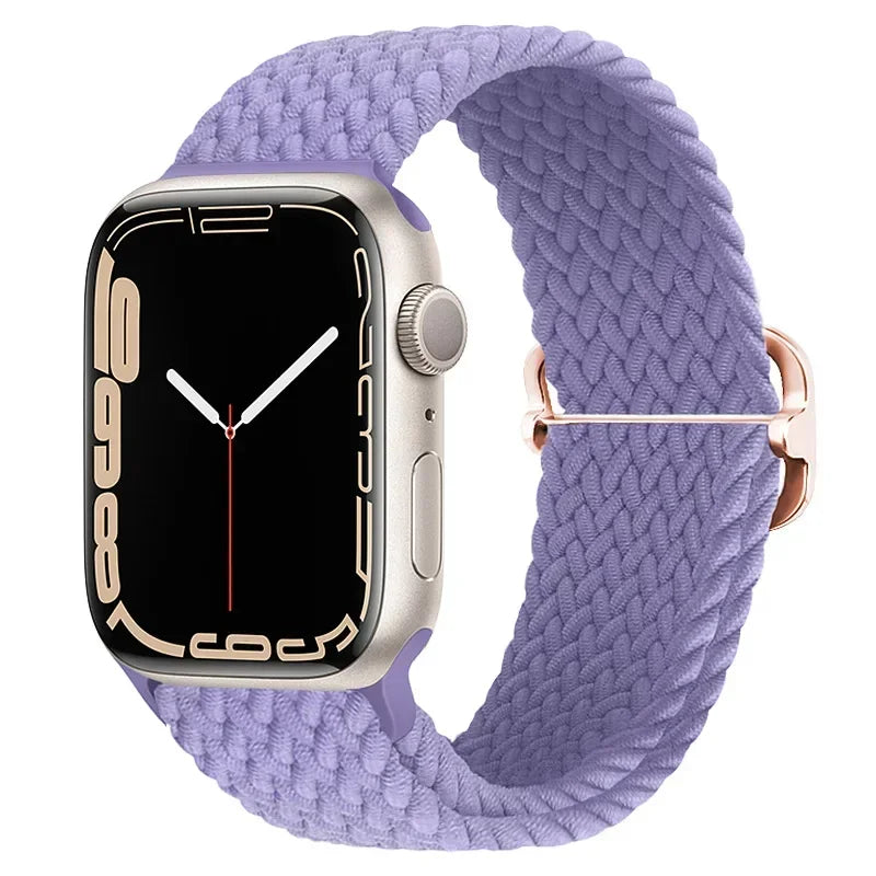 Braided Nylon Apple Watch Band – Adjustable Sport Strap Compatible with Ultra 2, Series 10/9/8/7/6/SE (40–49mm) Wrist Bracelet