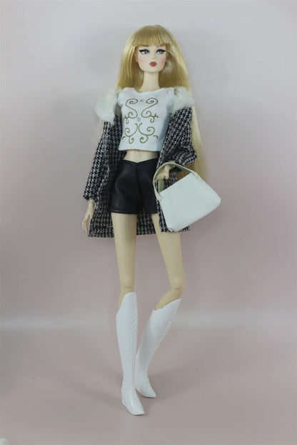 Handmade BABI CLOTHES Leather Overcoat – 11.5 Inch 30cm Doll BJD Outfit Accessories Gift