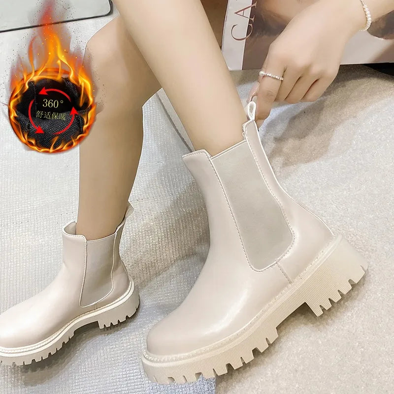 2024 Chelsea Boots – New Thick-Soled Women's Short Boots, Fashionable Autumn & Winter Shoes