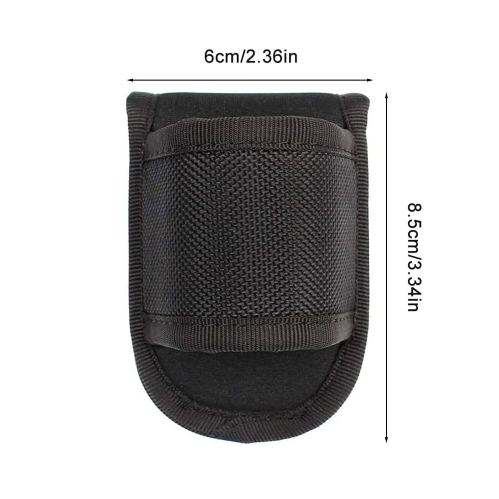 Tactical Flashlight Holder - Nylon Duty Belt Torch Pouch Open Top Carry Case for Camping, Hiking & Outdoor Activities