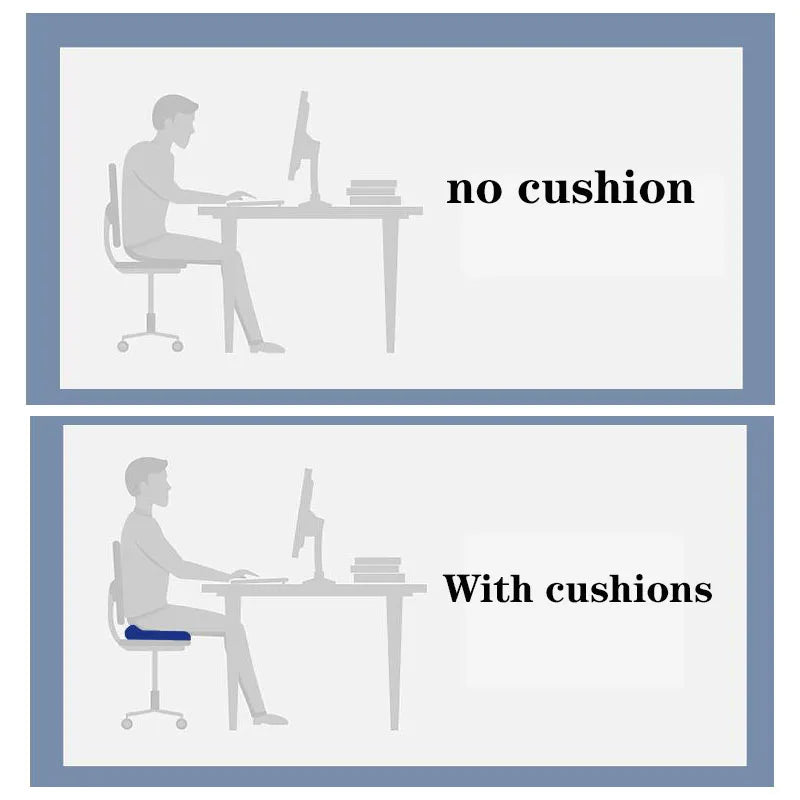 Memory Foam Seat Cushion – Office Chair & Home Use, Ergonomic Pillow for Back Pain Relief