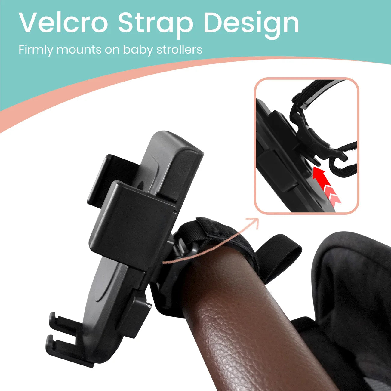 Stroller Phone Holder - 360° Adjustable Handlebar Mount for Shopping Carts and One-Hand Phone Access