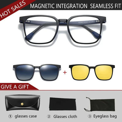 VICKY Magnetic Clip-On Myopia Glasses – Polarized Prescription Reading Sunglasses for Men & Women TJ2190