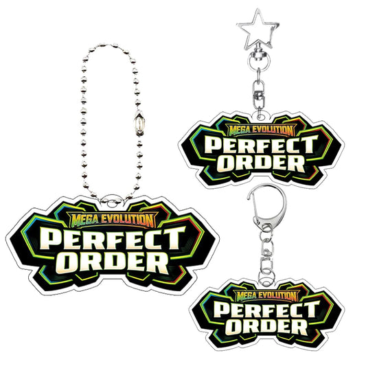 Anime PTCG Mega Evolution Acrylic Keychain – Pocket Monster Logo Cartoon Bag Pendant Keyring Collectible Gift Toy Series