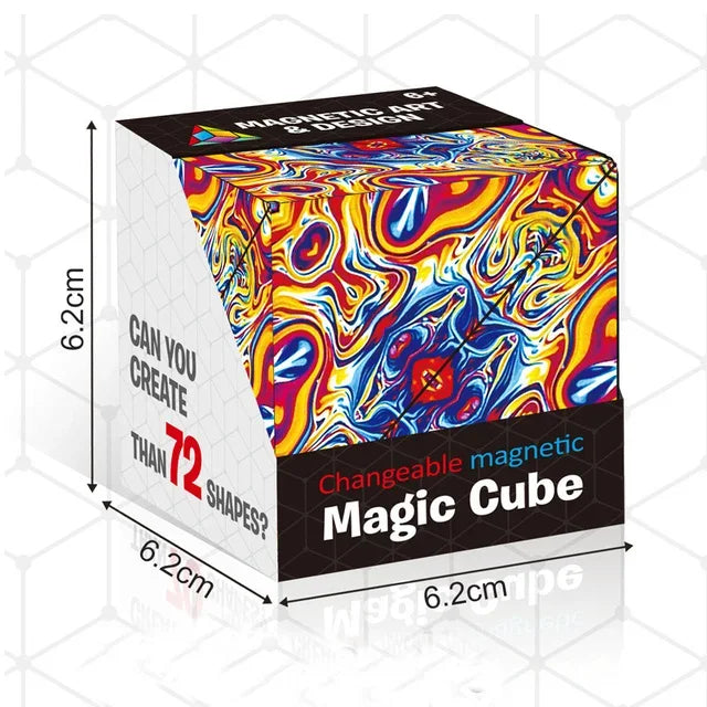 Magic Infinite Cosmic Shasibo Cube — Magnetic Fidget Puzzle Toy, Changeable Anti-Stress Flip Cubic Cube