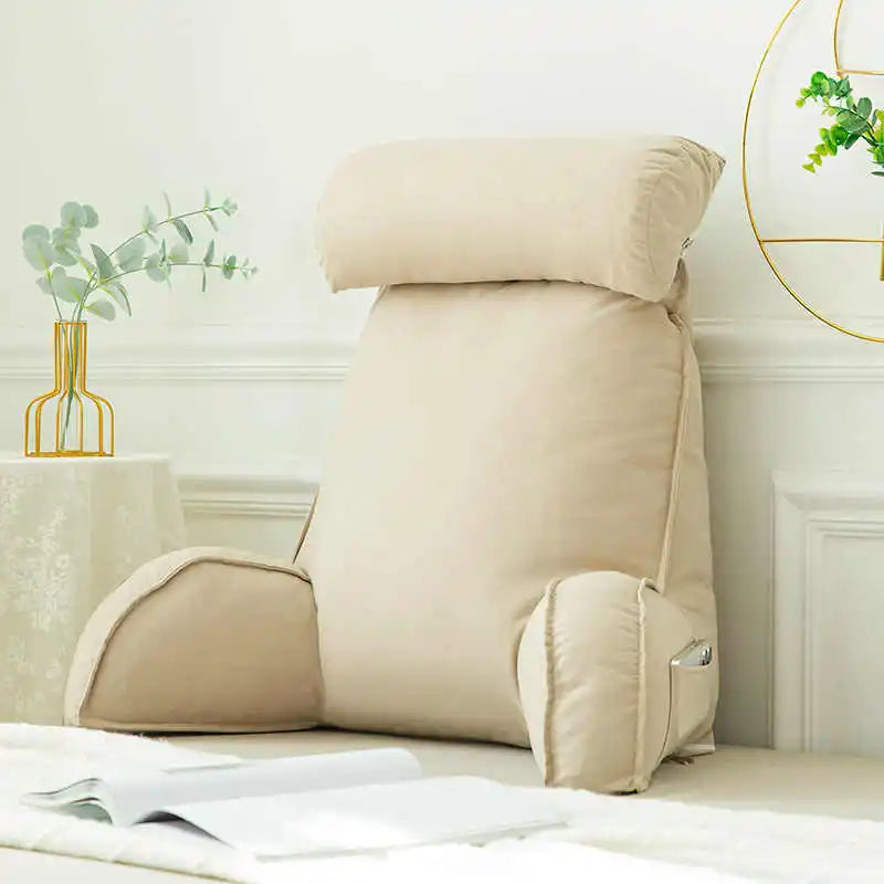 Triangle Reading Pillow – Cooling Latex Wedge Cushion, Removable & Washable Backrest for Sofa & Bed