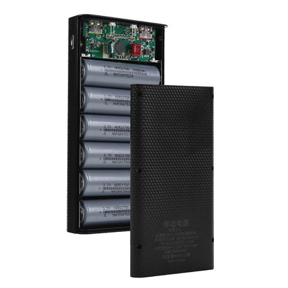 6x21700 Battery Charger Box – DIY Power Bank Holder with Dual USB & LED Light