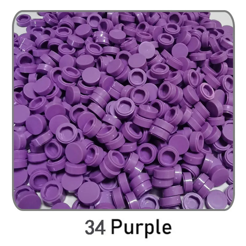 1000Pcs 1x1 Round Building Blocks Set - 52 Color DIY Creative Educational Bricks Compatible with 98138 Toy Kits for Kids