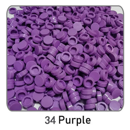 1000Pcs 1x1 Round Building Blocks Set - 52 Color DIY Creative Educational Bricks Compatible with 98138 Toy Kits for Kids
