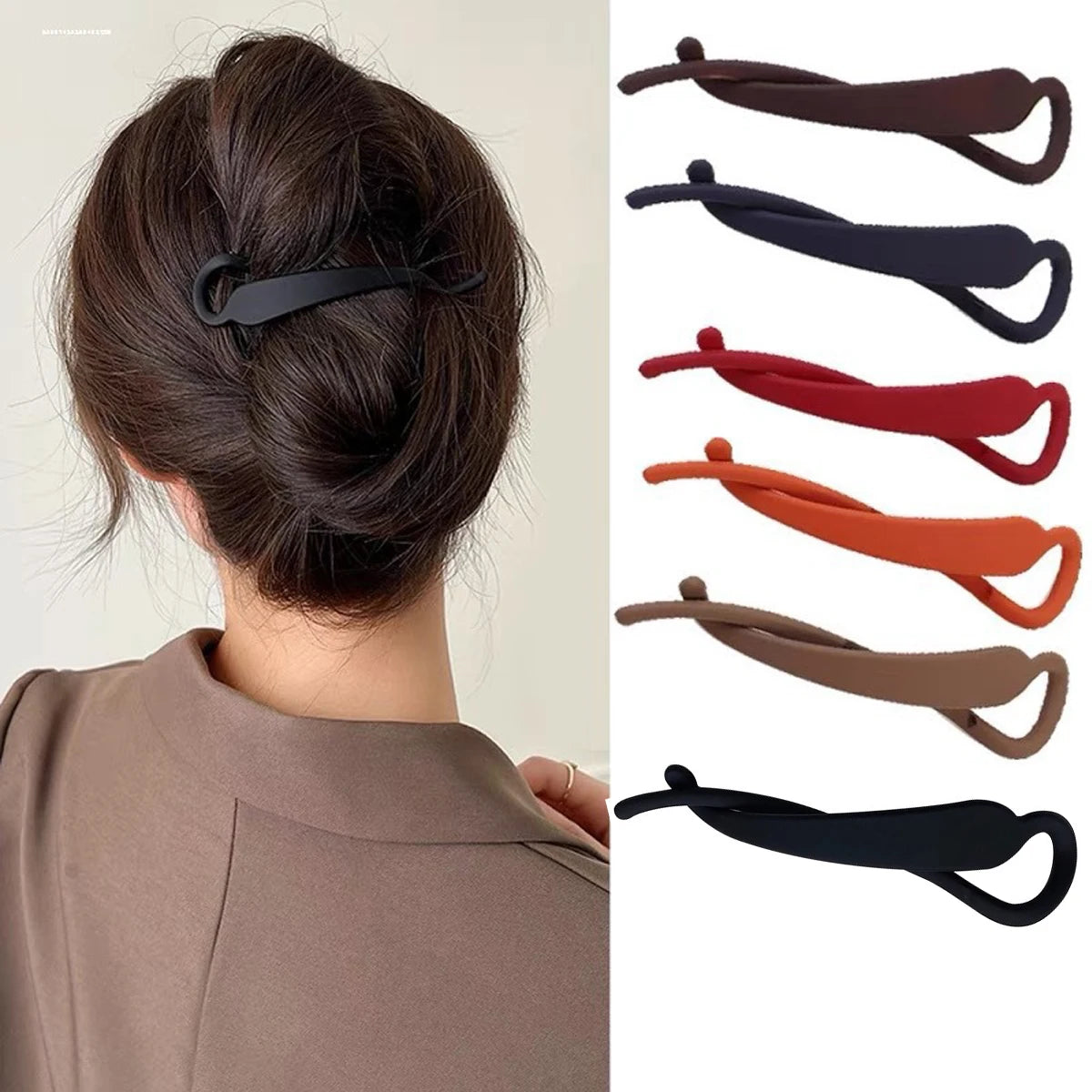 6Pcs Banana Hair Claw Clips - Matte Strong-Hold Hair Accessories for Women
