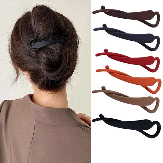 6Pcs Banana Hair Claw Clips - Matte Strong-Hold Hair Accessories for Women