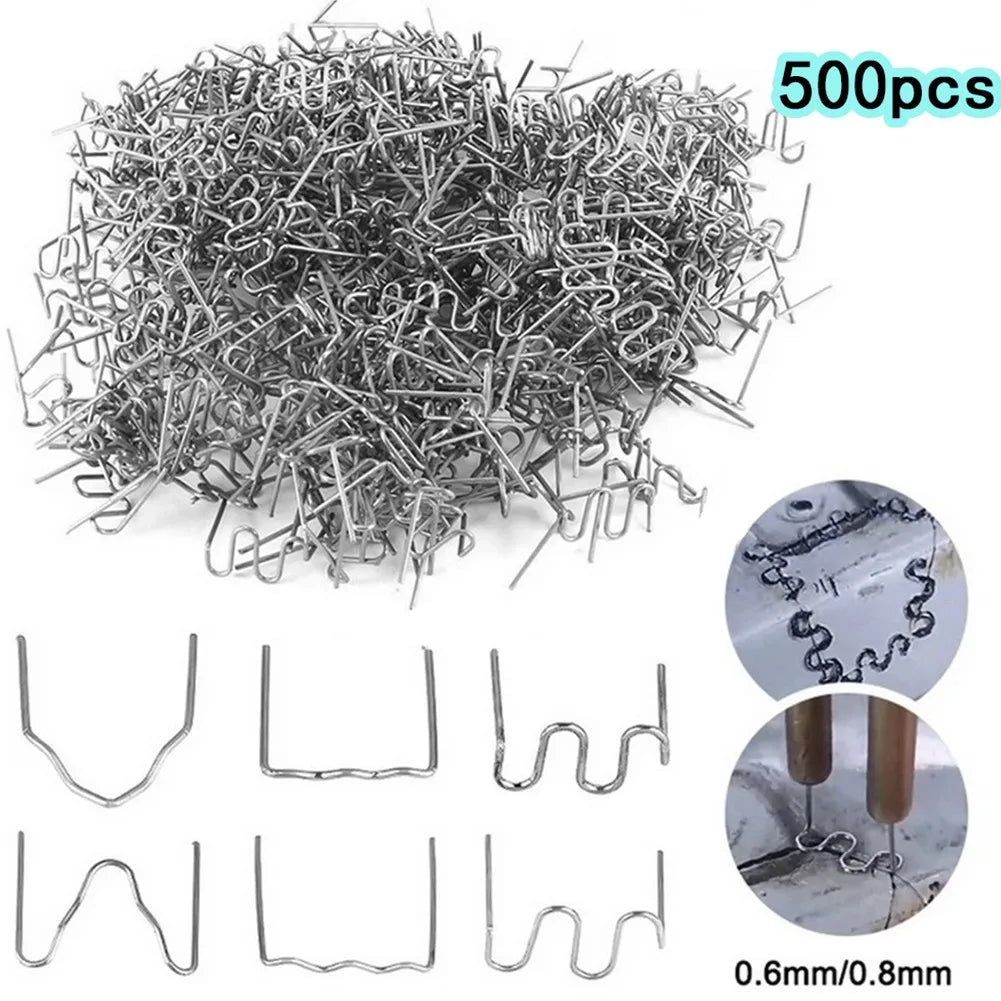 500PCS Hot Stapler Staples: Automotive Repair Welding Wire Kit for Car Bumper Repair - Plastic Welder Machine Accessories