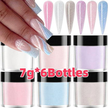 50g/100g Nude Nail Acrylic Powder Bulk Set – 4-in-1 Solid Crystal Extension, Dipping & Engraving Nail Art Monomer Wholesale