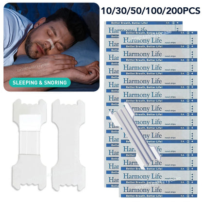 10/30/50/200pcs Nasal Strips — Extra Strength Transparent Anti-Snoring Patches for Better Sleep