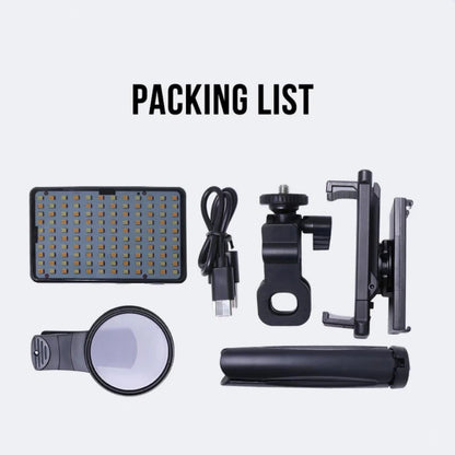 120 LED Tattoo Fill Light with 52mm CPL — Circular Polarizing Filter for Cellphone Lens, Compatible with Any Phone