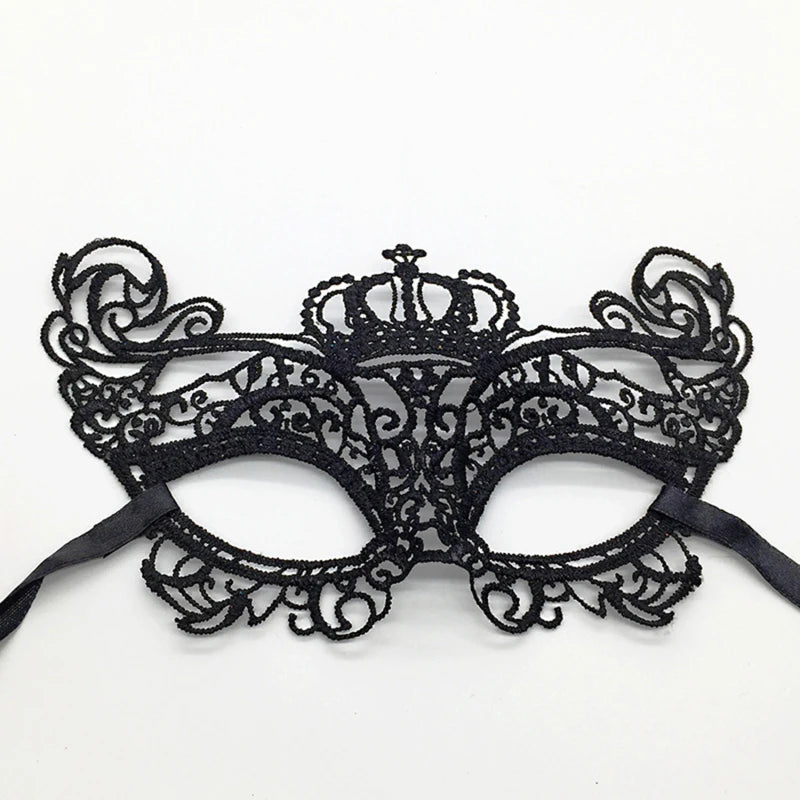 Black Queen Lace Mask — Embroidered Applique Masquerade Mask for Women, Party, Carnival, Wedding & Halloween Accessories