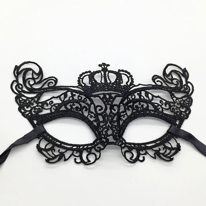 Black Queen Lace Mask — Embroidered Applique Masquerade Mask for Women, Party, Carnival, Wedding & Halloween Accessories