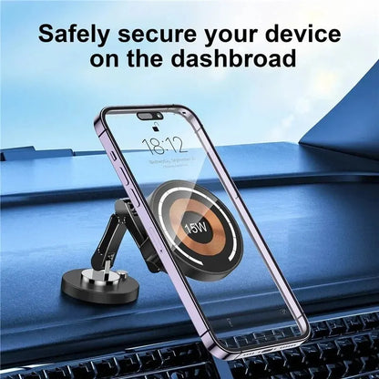 Magnetic Wireless Car Charger Stand – Fast Charging Mount & Phone Holder for MagSafe iPhone 15/14/13/12 Series