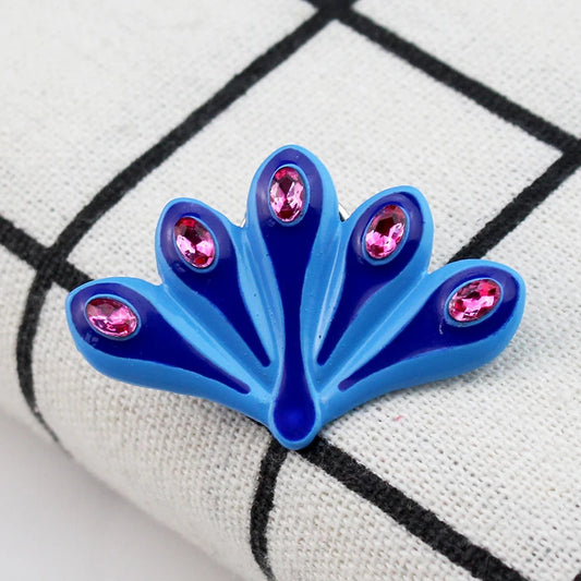 Cute Blue Peacock Enamel Pin - Cartoon Metal Lapel Brooch Jewelry for Men and Women