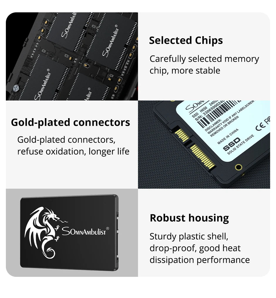 SomnAmbulist SATA3 Internal SSD – 120GB to 2TB Solid State Drive for PC & Laptop (2.5 Inch)   2/2