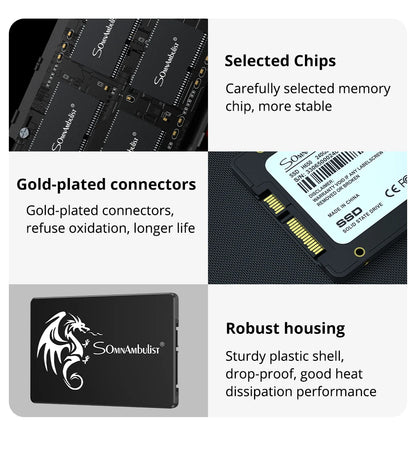 SomnAmbulist SATA3 Internal SSD – 120GB to 2TB Solid State Drive for PC & Laptop (2.5 Inch)   2/2
