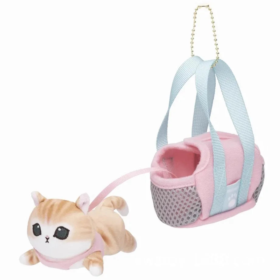 Hot Kawaii Plush Keychain Pendant — Mofusand Shark Cat & Cross-Dressing Hello Kitty/Kuromi Backpack Charm