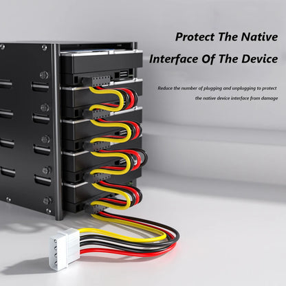 SATA Power Cable Splitter - 1 to 5 Hard Drive Power Connector Adapter for DIY PC Power Supply Setup