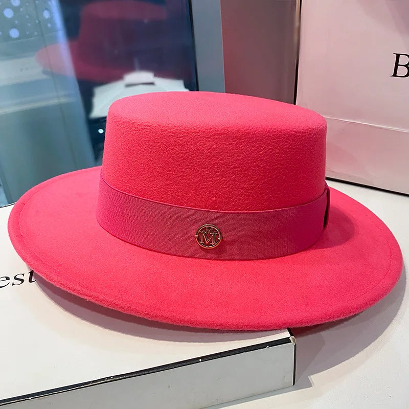 Fedora Hats for Women and Men - Elegant Fashion Bowler Dress Caps with Ribbon Band, Felt Jazz Hat for Weddings, Church, Panama Style
