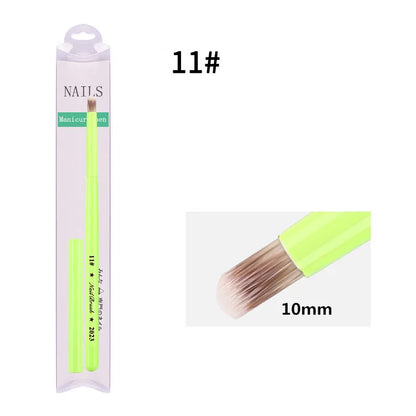 Green Nail Art Brush - Gel Polish, Acrylic, UV Extension & Nail Painting Detail Brush