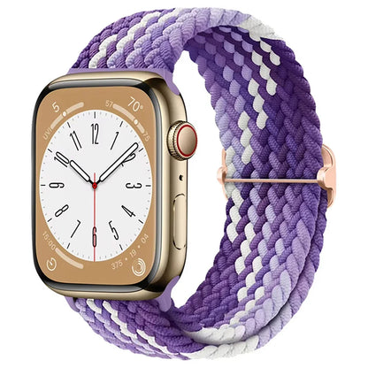 Braided Solo Loop Apple Watch Ultra Band – Elastic Nylon Adjustable Bracelet Strap for iWatch SE, Series 3–9 (38mm–49mm)