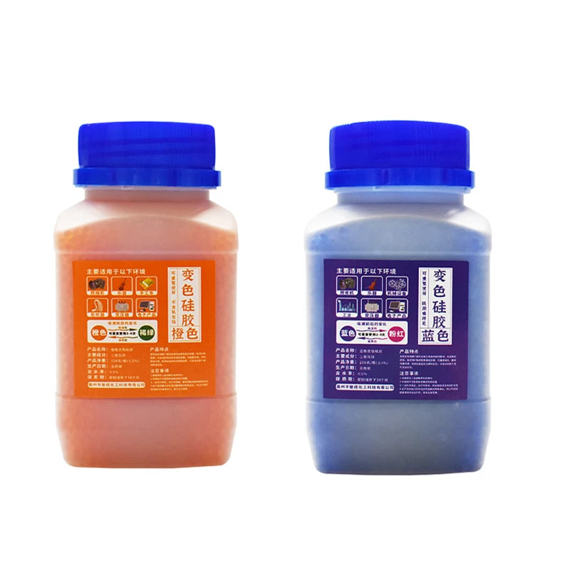 250g + 6 Bags Reusable Silica Gel Beads — Waterproof Moisture Absorber for Electronics, Dehumidifier & Humidity Control