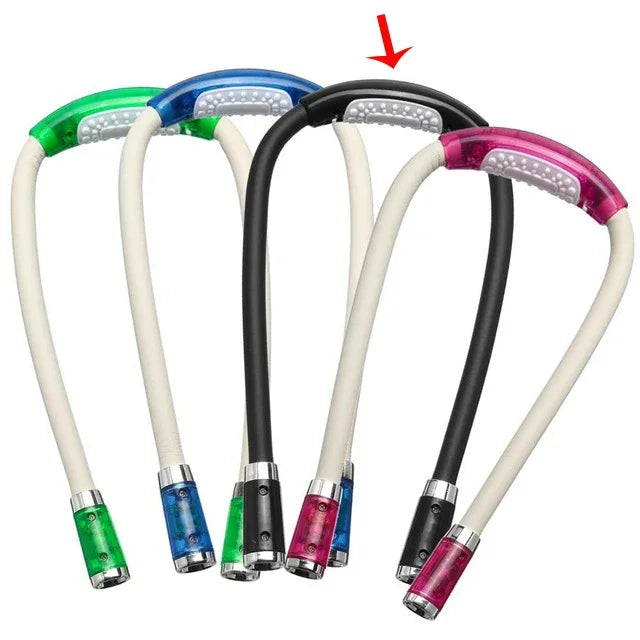 Hands-Free LED Neck Reading Light - Adjustable 360° Flexible Lamp for Reading & Crocheting