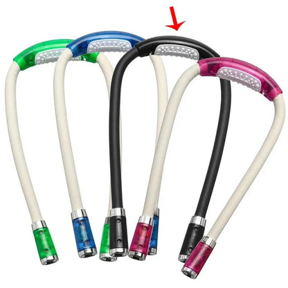 Hands-Free LED Neck Reading Light - Adjustable 360° Flexible Lamp for Reading & Crocheting