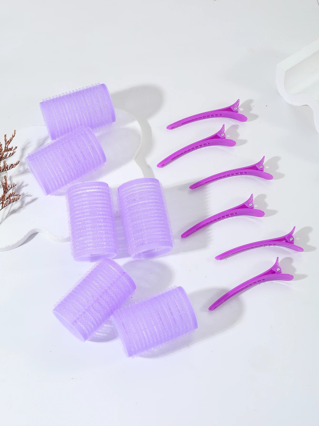 12pcs Air Bar Curling Iron Tube Set – Self-Adhesive Hair Rollers & Bangs Clips for Styling Real Hair & Wigs