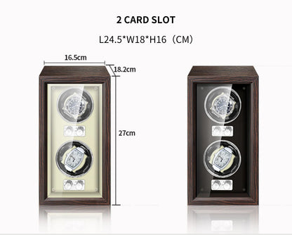 IBBETON Luxury Wood Watch Winder – High-End Automatic Watch Box (2/4/6 Slots) with Mabuchi Mute Motor & Storage Cabinet
