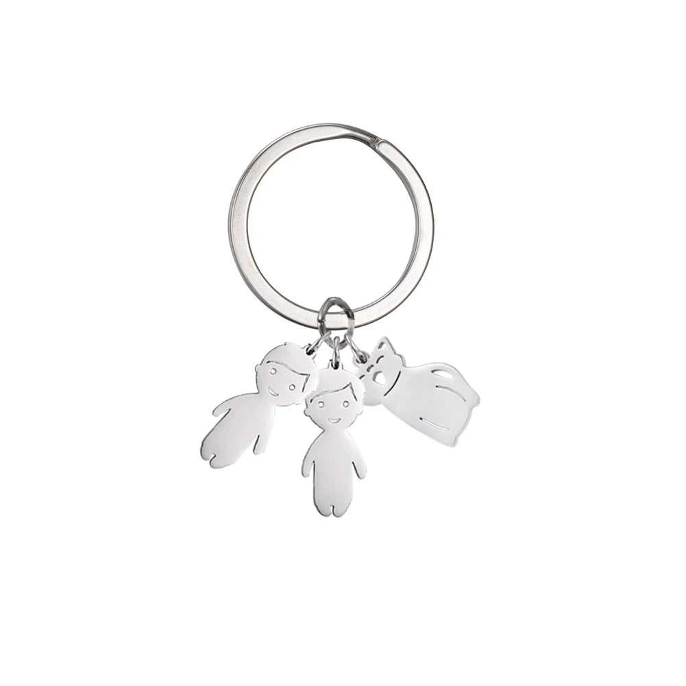 Personalized Kids & Family Keychain – Custom Name Key Chain for Mother’s Day, Couples, Boys, Girls, Pets, Mom, Dad, Baby Gift
