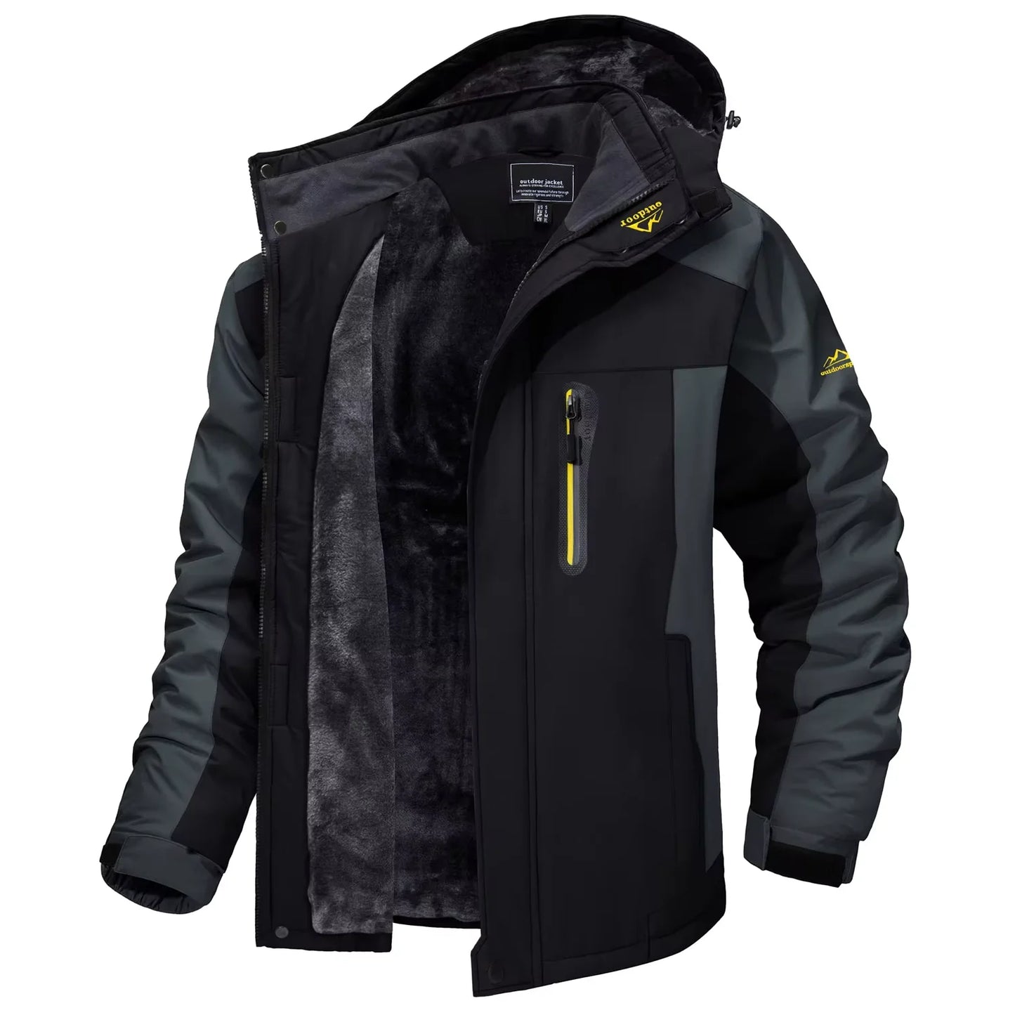 TACVASEN Winter Fleece Lined Parka - Waterproof Windproof Ski Snowboard Jacket with Removable Hood
