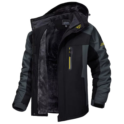 TACVASEN Winter Fleece Lined Parka - Waterproof Windproof Ski Snowboard Jacket with Removable Hood