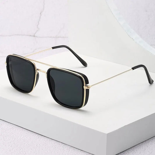 Fashion Sunglasses | European and  American Metal Small Square Frame | Retro Korean Glasses with UV Protection