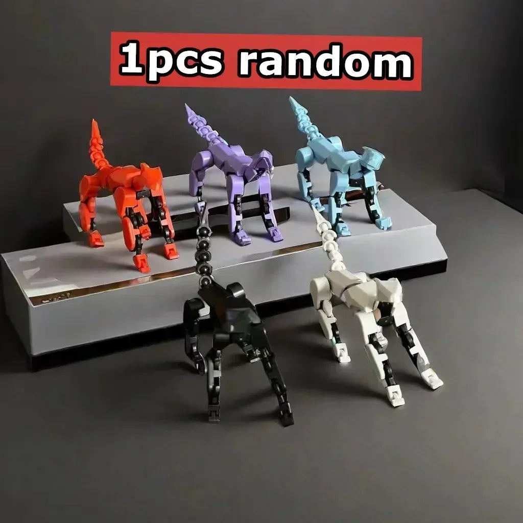 DIY Luminous T13 Multi-Joint Shapeshift Robot & Dog – 3D Printed Movable Mannequin Action Figures for Kids & Gifts