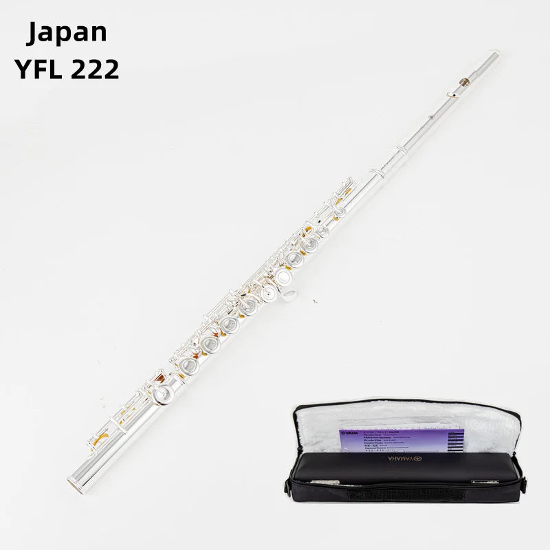 Top Japan Flute 222 - Professional Cupronickel C Key 16-Hole Silver-Plated Flute with Case & Accessories