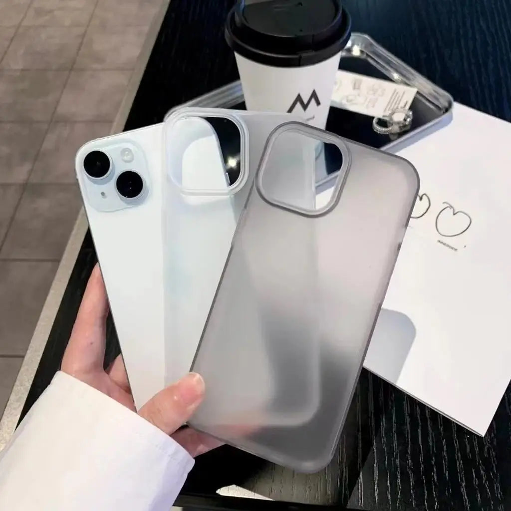 Transparent Matte Silicone iPhone Case - Soft Shockproof Cover for iPhone 11–18, Air & Pro Max Models