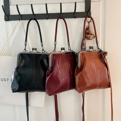 Vintage Brown Women’s Handbag – PU Leather Designer Shoulder & Crossbody Bag