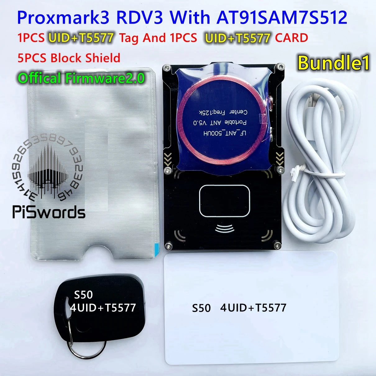 Proxmark3 Development Kit 3.0 – NFC PM3 Reader/Writer, ICEMAN Firmware, RFID Card Copier & Cloner, 2USB Port, 512K