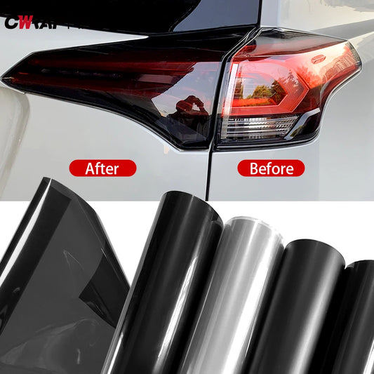 30x200cm Car Headlight & Taillight Tint Stickers – Waterproof Smoke Black Fog Light Film
