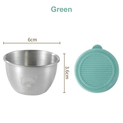 1/6-Piece Stainless Steel Salad Dressing Containers – 80ml Leakproof Cups with Silicone Lids for Lunch & Picnic