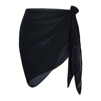 Women's Summer Sarong Cover Up - Sheer Chiffon Beach Wrap Short Skirt for Bikini & Swimwear