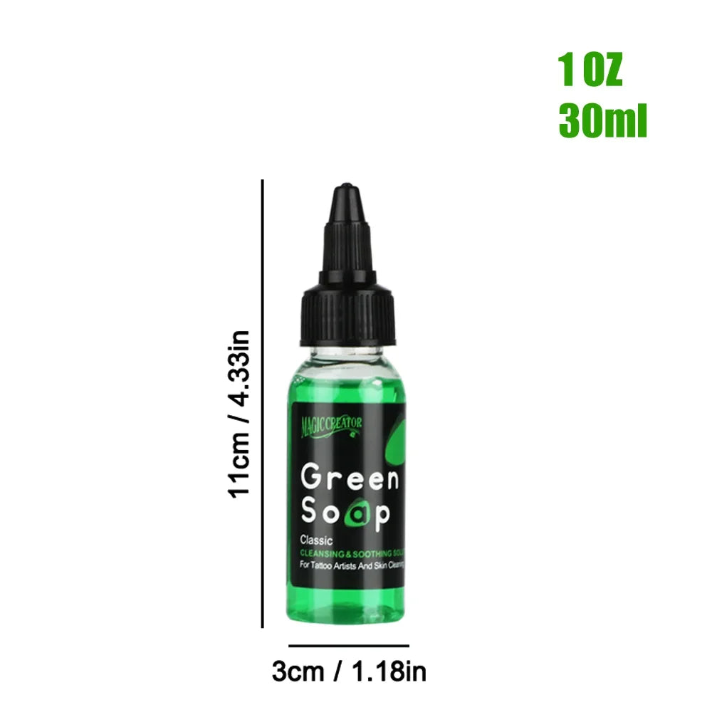 Ultra Concentrated Tattoo Green Soap Kit – 30/250/500ML Cleaning Solution with 150ml Foaming Bottle for Tattoo Care & Skin Cleaning